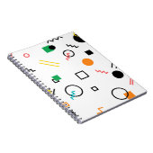 Modern, speels, cool, trendy, Memphis geometrisch Notitieboek (Rechterzijde)