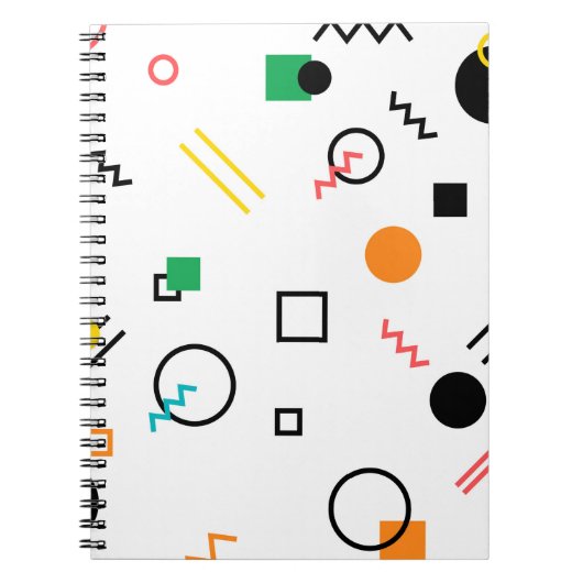 Modern, speels, cool, trendy, Memphis geometrisch Notitieboek (Voorkant)