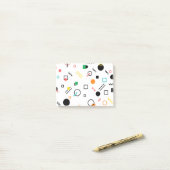 Modern, speels, cool, trendy, Memphis geometrisch Post-it® Notes (Op bureau)