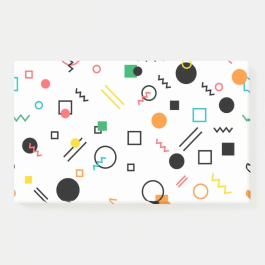 Modern, speels, cool, trendy, Memphis geometrisch Post-it® Notes (Voorkant)