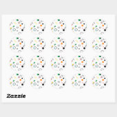 Modern, speels, cool, trendy, Memphis geometrisch Ronde Sticker (Vel)