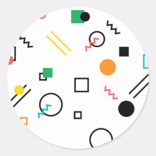 Modern, speels, cool, trendy, Memphis geometrisch Ronde Sticker