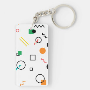 Modern, speels, cool, trendy, Memphis geometrisch Sleutelhanger