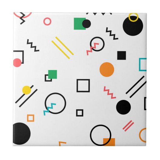 Modern, speels, cool, trendy, Memphis geometrisch Tegeltje (Voorkant)