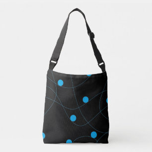 Modern, speels, leuk, schattig patroon van blauwe crossbody tas
