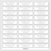 Modern speels script bruiloft gastnamen adres sticker (Vel)