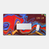 Modern spel op Abstracte verontruste kleurrijke ga Bureaumat (Keyboard & Muis)