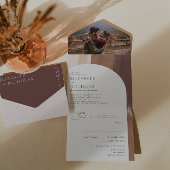 Modern Spiced Terra Cotta | Boho Wedding All In One Uitnodiging