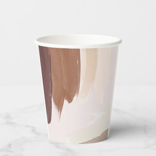 Modern Spiced Terracotta | Monogram bruiloft Papieren Bekers (Achterkant)