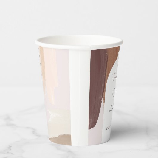 Modern Spiced Terracotta | Monogram bruiloft Papieren Bekers (Rechts)