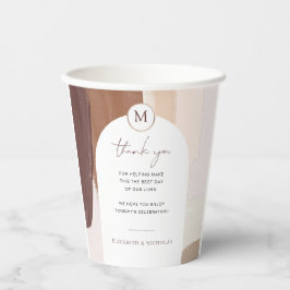 Modern Spiced Terracotta | Monogram bruiloft Papieren Bekers