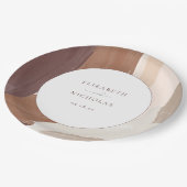 Modern Spiced Terracotta | Monogram bruiloft Papieren Bordje (Gekanteld)