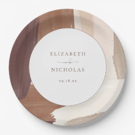 Modern Spiced Terracotta | Monogram bruiloft Papieren Bordje