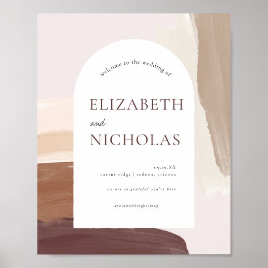 Modern Spiced Terracotta | Welkomstteken voor brui Poster (Voorkant)