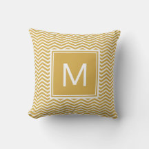 Modern Spicy Mustard Yellow Chevrons en Monogram