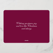 Modern Spiral Christmas Tree Merry Christmas Rose  Folie Feestdagenkaart (Achterkant)