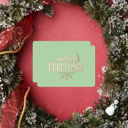 Modern Spiral Christmas Tree Merry Christmas Rose  Folie Feestdagenkaart (Insitu)