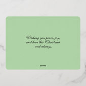 Modern Spiral Christmas Tree Merry Christmas Rose  Folie Feestdagenkaart (Achterkant)