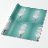 Modern Spiral Compact Fluorescent Lightbulb Cadeaupapier (Uitgerold)