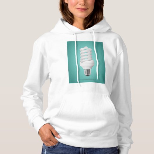 Modern Spiral Compact Fluorescent Lightbulb Hoodie (Voorkant)