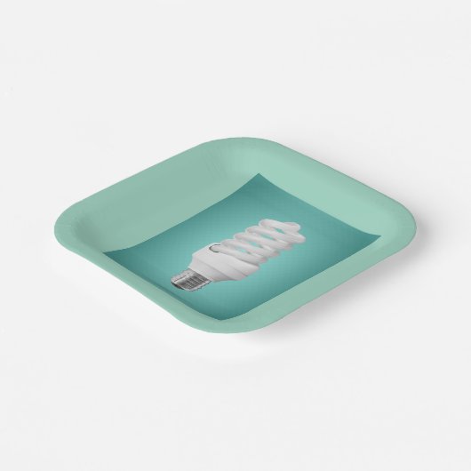 Modern Spiral Compact Fluorescent Lightbulb Papieren Bordje (Gebogen)