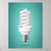 Modern Spiral Compact Fluorescent Lightbulb Poster (Voorkant)
