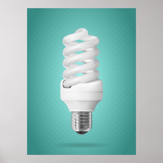 Modern Spiral Compact Fluorescent Lightbulb Poster (Voorkant)