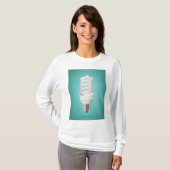 Modern Spiral Compact Fluorescent Lightbulb T-shirt (Voorkant volledig)