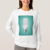 Modern Spiral Compact Fluorescent Lightbulb T-shirt (Voorkant)