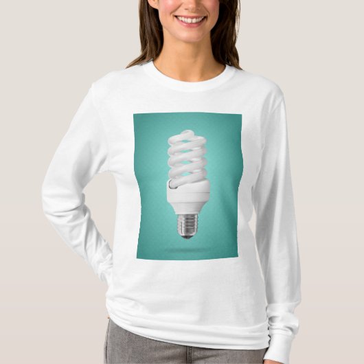 Modern Spiral Compact Fluorescent Lightbulb T-shirt (Voorkant)