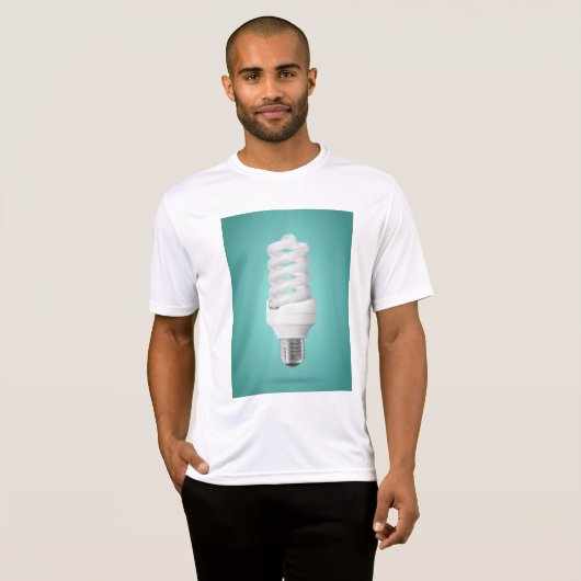 Modern Spiral Compact Fluorescent Lightbulb T-shirt (Voorkant volledig)