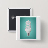 Modern Spiral Compact Fluorescent Lightbulb Vierkante Button 5,1 Cm (Voorkant /achterkant)