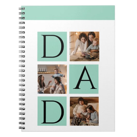 Modern Spiral Photo Notitieboek – 5-foto collage (Voorkant)
