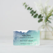 Modern Splash Ombre Blue Green Painter Visitekaartje (Staand voorkant)