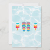 Modern Splish Splash Cool Girl's Pool Party Kaart (Achterkant)