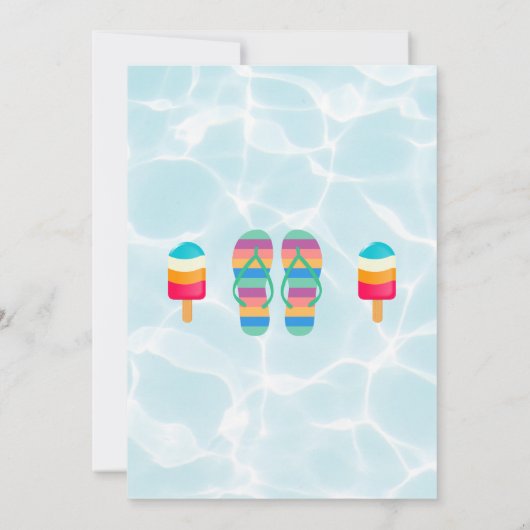 Modern Splish Splash Cool Girl's Pool Party Kaart (Achterkant)