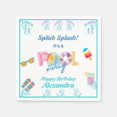 Modern Splish Splash Kinder Pool Party Servet (Voorkant)