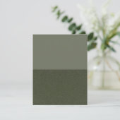 Modern Split Moss Green Flat Save the Date Kaart (Staand voorkant)