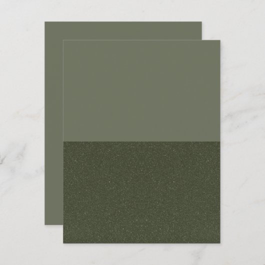 Modern Split Moss Green Flat Save the Date Kaart (Voorkant / Achterkant)