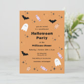Modern Spooktacular Halloween Party Invitation Kaart (Staand voorkant)