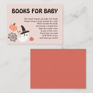 Modern Spooky Halloween Boeken voor Baby shower Informatiekaartje