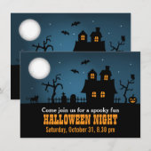 Modern Spooky Haunted House Halloween Party Kaart (Voorkant / Achterkant)