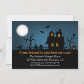 Modern Spooky Haunted House Halloween Party Kaart (Achterkant)