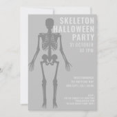 Modern Spooky Skelet Halloween Party uitnodiging (Voorkant)