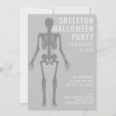 Modern Spooky Skelet Halloween Party uitnodiging (Voorkant)