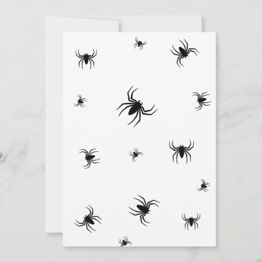 Modern Spooky Spider web Zwart & Wit Halloween Kaart (Achterkant)