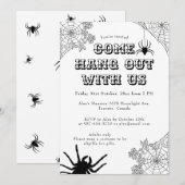 Modern Spooky Spider web Zwart & Wit Halloween Kaart (Voorkant / Achterkant)