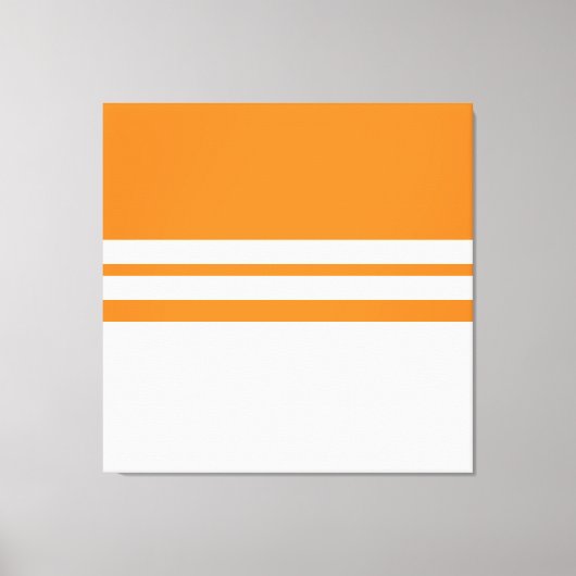 Modern Sportief Helder Oranje Wit Racing Stripes Canvas Afdruk (Voorkant)