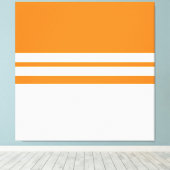 Modern Sportief Helder Oranje Wit Racing Stripes Canvas Afdruk (Insitu (Houten vloer))