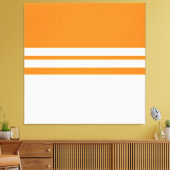 Modern Sportief Helder Oranje Wit Racing Stripes Canvas Afdruk (Insitu (Woonkamer))